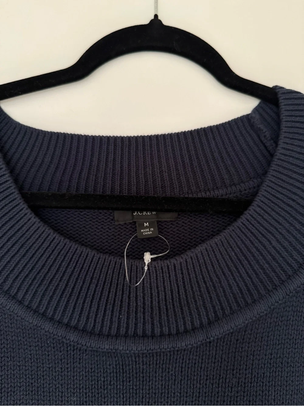 NWOT J. Crew Navy Cotton Wide Crew Neck Wide Sleeve Loose Sweater Size Medium